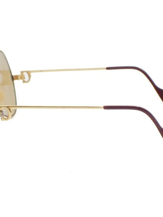 CARTIER Logos Sunglasses Eye Wear Metal Plastic Gold Brown France main image 12